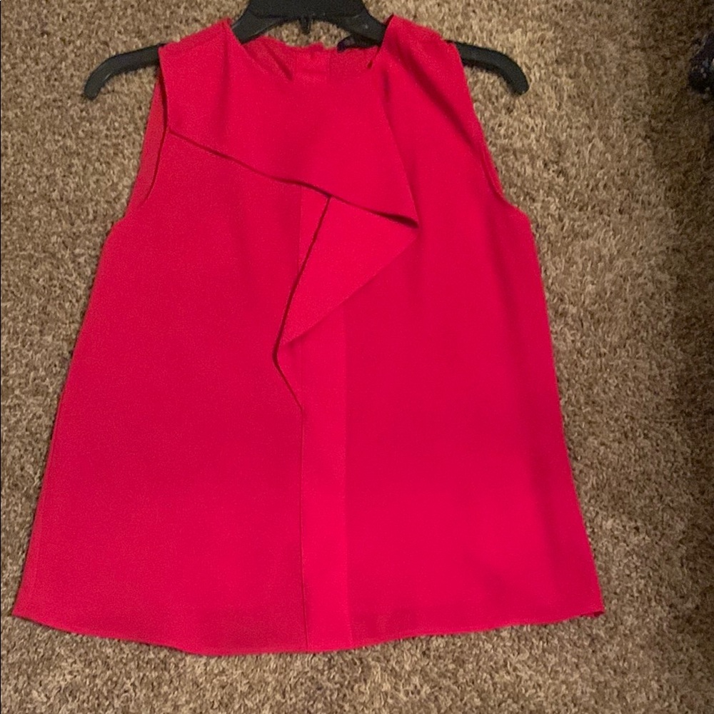 Zara Basic Red Asymmetrical Blouse